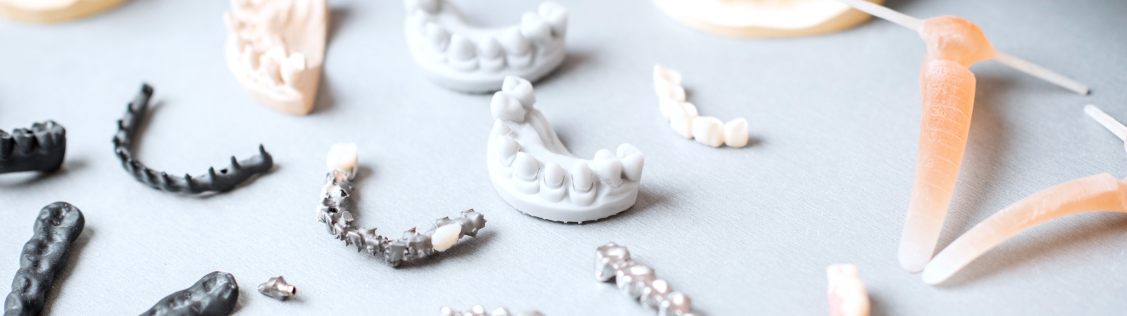 artificial jaw models with dental implants